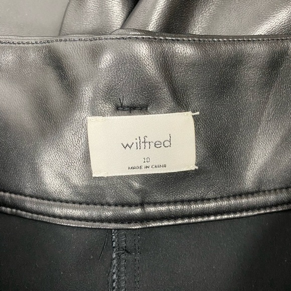 Aritzia Wilfred New Tie Front Pants Leather Size 10 - Picture 4 of 5